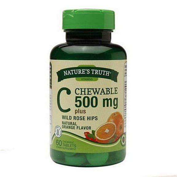 Natures Truth Vitamin C 500 mg Chewable with RH Tabs, 60 ea, 3 Pack