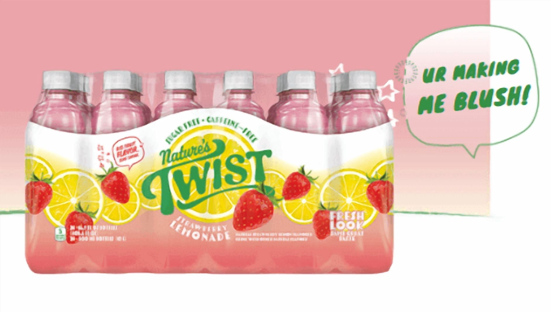 Natures Twist Sugar-Free Strawberry Lemon 16.9 Ounce (24 Pack)