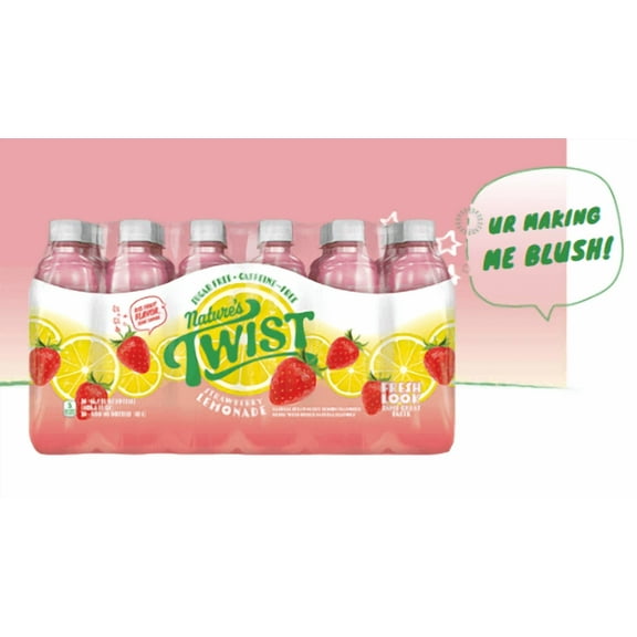 Natures Twist Sugar-Free Strawberry Lemon 16.9 Ounce (24 Pack)
