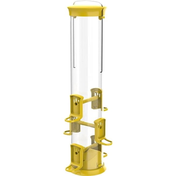 Natures Way PT35186 2.1 qt. Thistle Plastic Tube Feeder - Yellow - Large - Case of 4