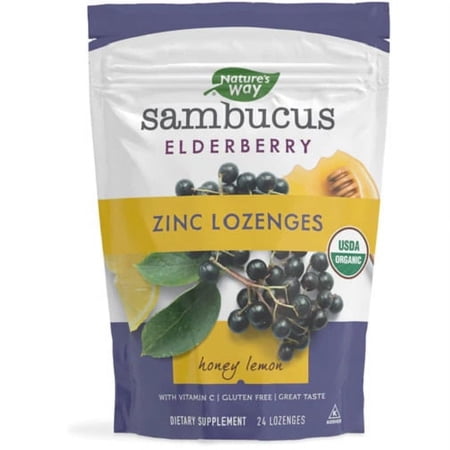 Natures Way Sambucus Zinc Lozenges Honey Lemon