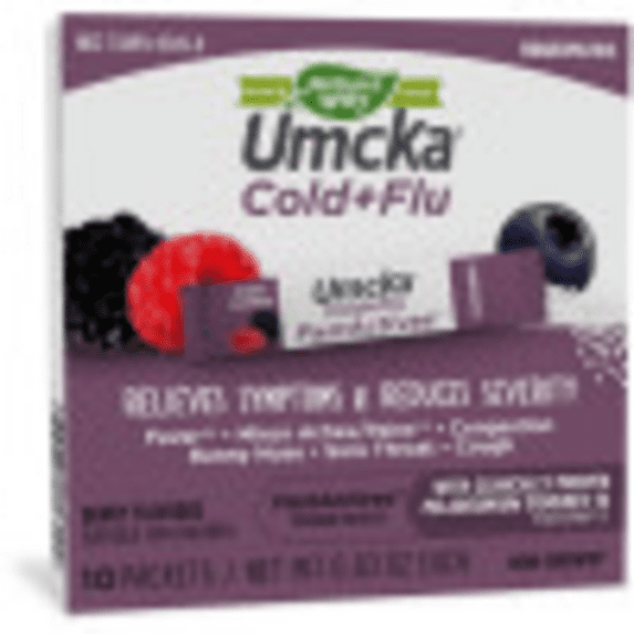 Natures Way Umcka FastActives Cold + Flu Relief Non-Drowsy Rapidly Melt Powder Packets 10 Ct