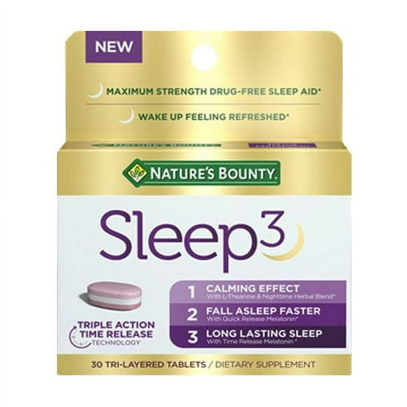 Natures bounty Sleep3 Tri-Layer Melatonin Time Release Tablets, 30 Ea