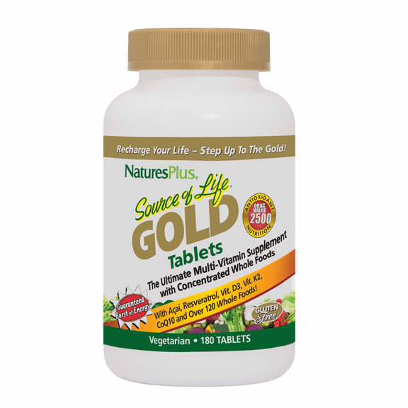 NaturesPlus Source of Life GOLD Multivitamin - 180 Tablets - 60 Servings