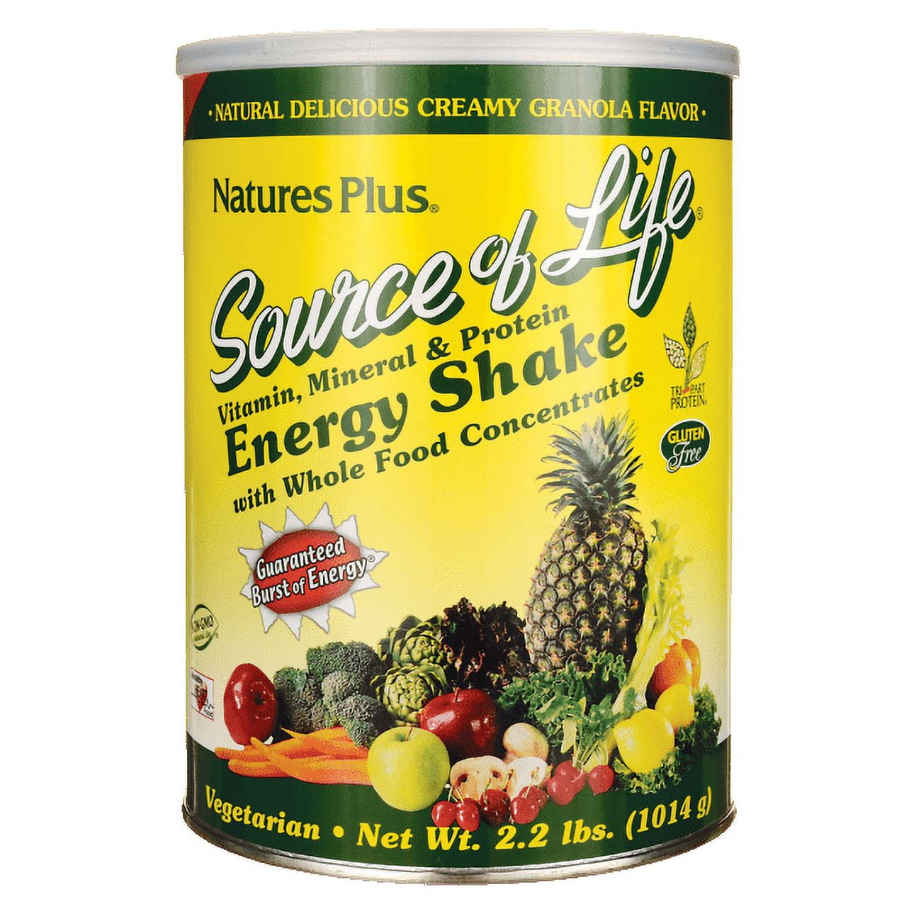 NaturesPlus Source of Life Energy Shake - Creamy Granola 2.2 lbs Pwdr