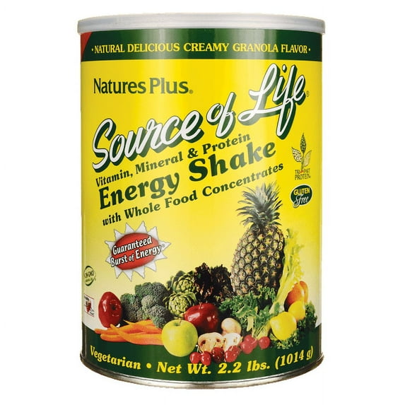 Nature's Plus Source Of Life Energy Shake Natural Creamy Granola 2.2 lbs Powder