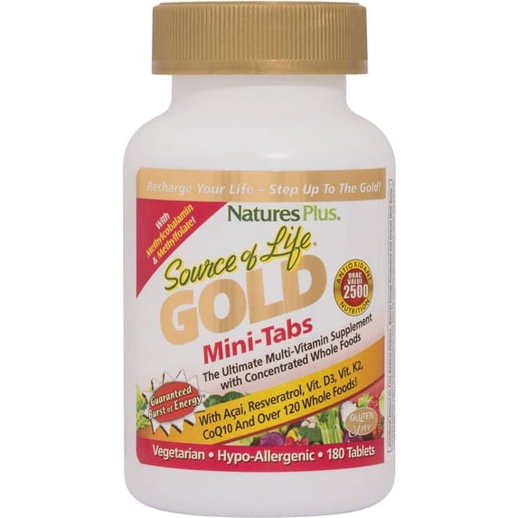 NaturesPlus Source of Life Gold Mini-Tabs 180 Tabs