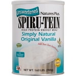 NaturesPlus SPIRU-TEIN Simply Natural, Original Vanilla - 1.63 lb - Unsweetened Plant-Based Protein Shake - 32 Servings