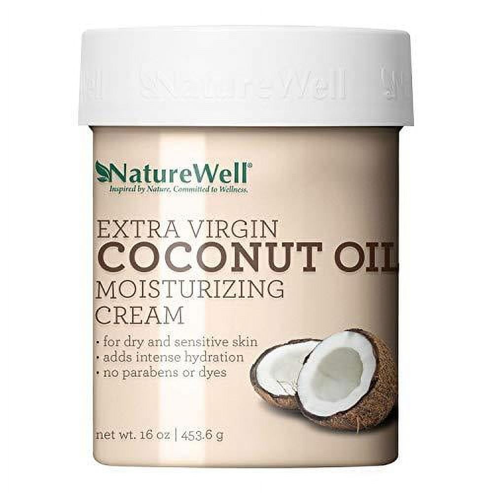 Naturewell Extra Virgin Coconut Oil Moisturizing Cream, 16oz (Pack of 2