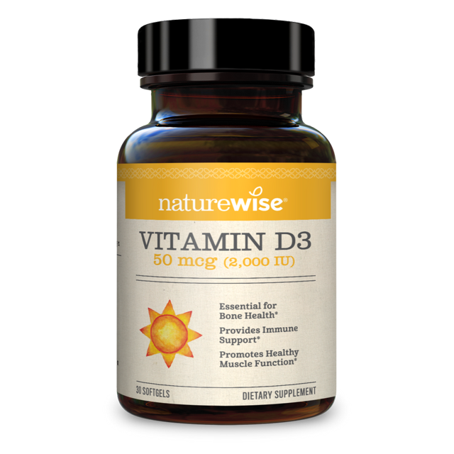 Naturewise Vitamin D3 2000 IU (50mcg) 30 Softgels