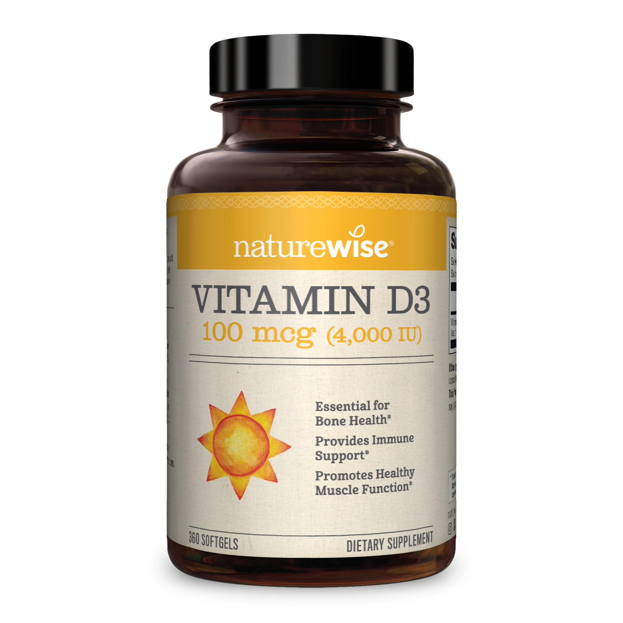 Naturewise Vitamin D3 4000 IU (100mcg) 360 Softgels