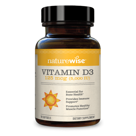 Naturewise Vitamin D3 5000 IU (125mcg) 90 Softgels