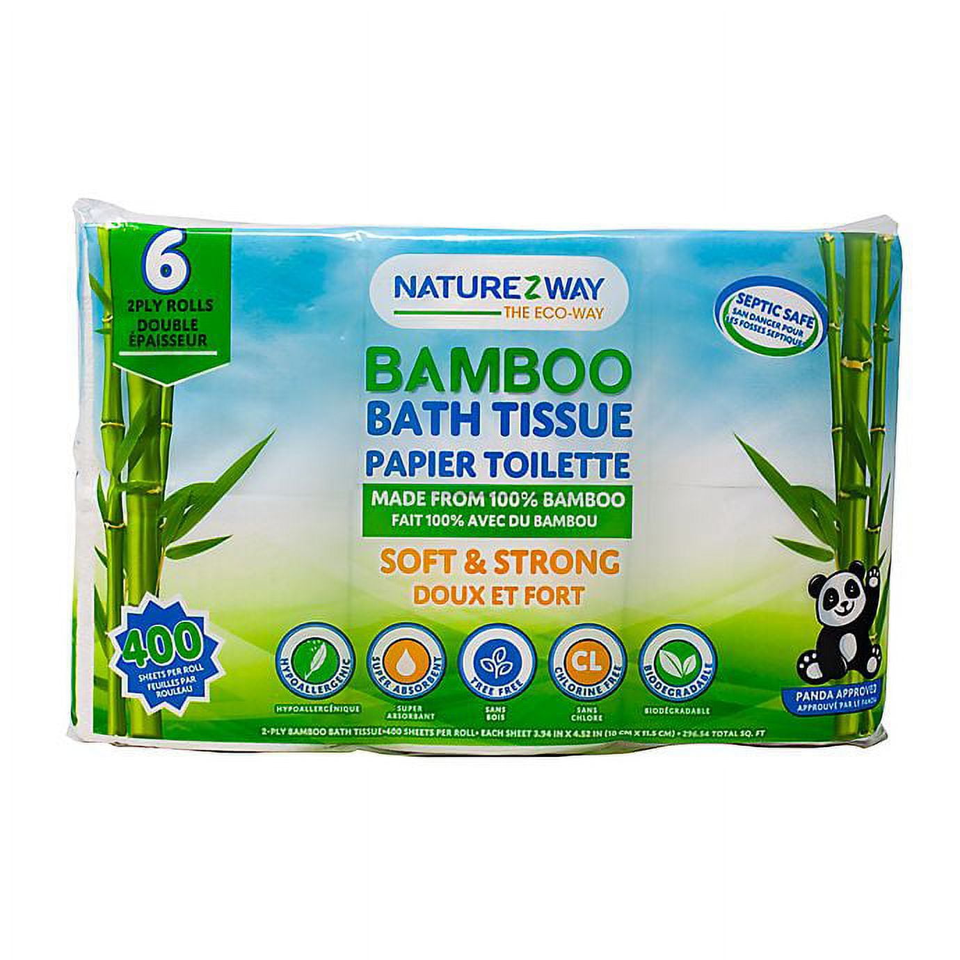 Naturezway 4 Pk Bamboo Bath Tissue 320 Sheet Rolls
