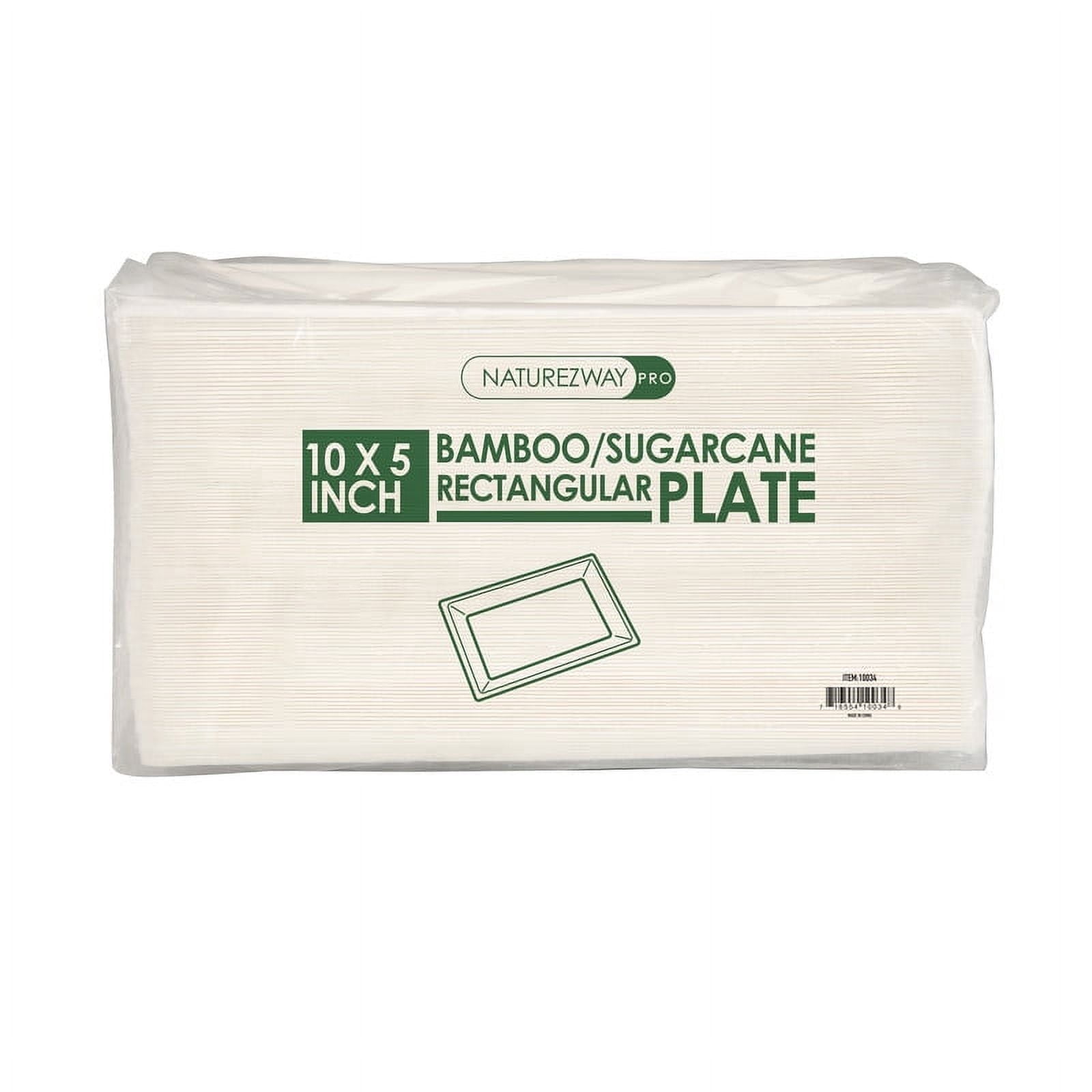 Naturezway Pro 10" x 500 Count Bamboo & Sugarcane Disposable Paper Plates