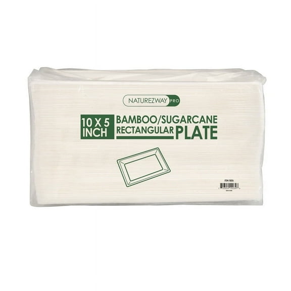 Naturezway Pro 10" x 500 Count Bamboo & Sugarcane Disposable Paper Plates