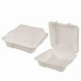 thumbnail image 1 of Compostable 8" x 8" x 3.2 Take-Out Container Lids (100 Pack) | for Food & Beverage Lids, 1 of 1