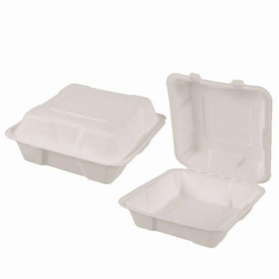 Compostable 8" x 8" x 3.2 Take-Out Container Lids (100 Pack) | for Food & Beverage Lids