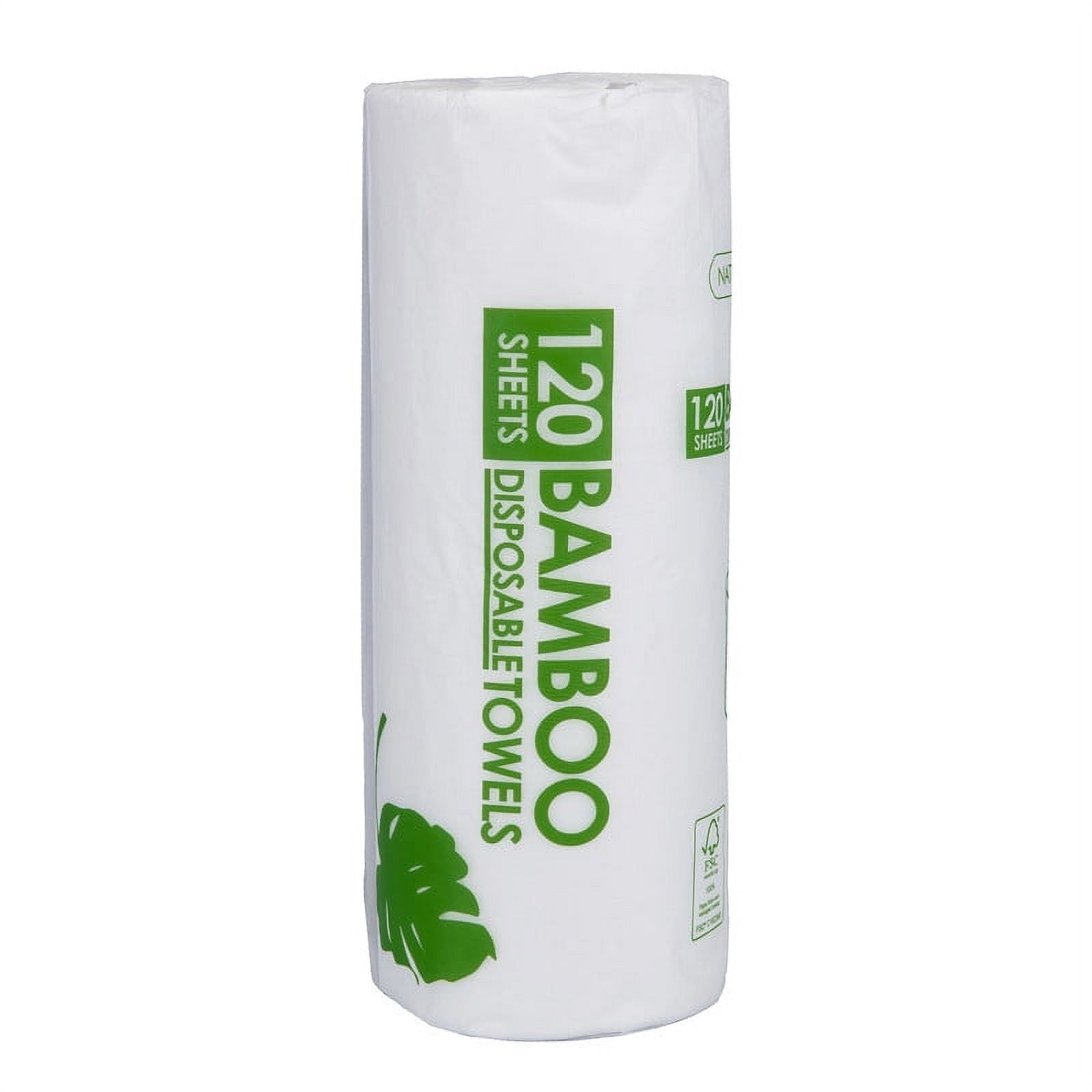 Bamboo Disposable Paper Towels, 30 Pack  | 120 Sheets Per Roll - Sustainable, Absorbent and Chemical Free