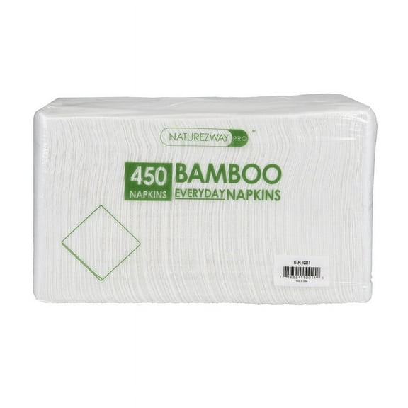 Bamboo Everyday Napkins (450 Pack) - 2-Ply, Lint-Free, Eco-Friendly, Restaurant Grade, Compostable  |  for Cafeterias & Clinics