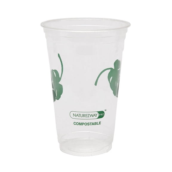 Compostable 24 oz Paper Cups (50 Pack) | for Cold Beverages  | Leak-Proof, Heavy Duty, Plant-Based