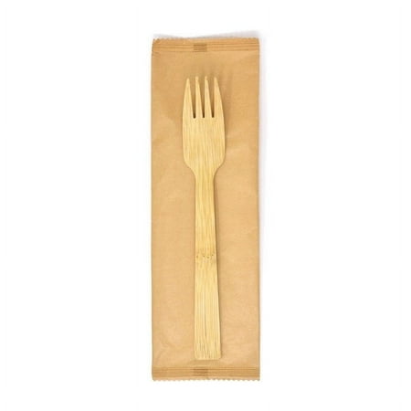 Bamboo Disposable Forks (50 Pack) | Individually Wrapped, Restaurant-Grade, Heavy Duty, Plant-Based | Retail Ready