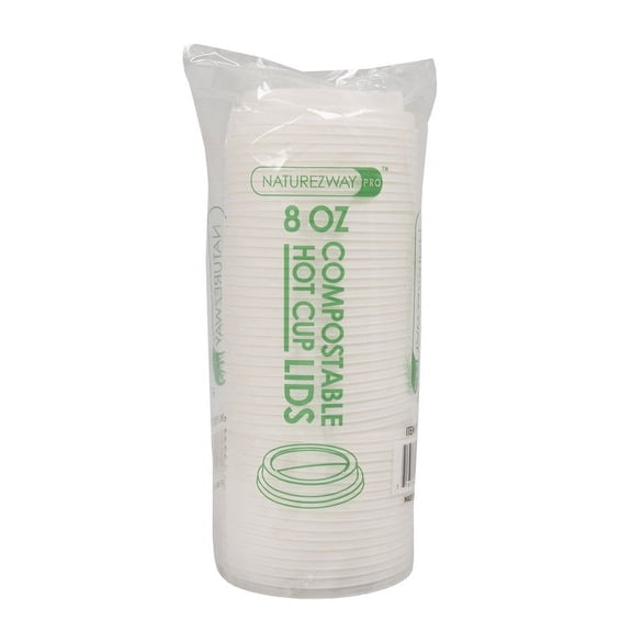 NATUREZWAY 8 oz Cup Lids, Black, Fits Bamboo & Ripple Hot Cups, 1000 Count