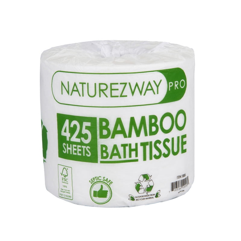 Naturezway Pro 80 Pack Bamboo Bath Tissue, 2 PLY 425 Sheets Per Roll