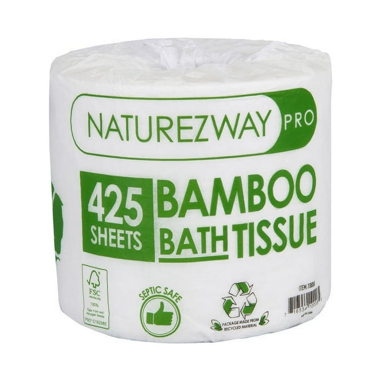 Naturezway Pro Bamboo Toilet Paper, 80 Pack - 2 PLY, 425 Sheets 