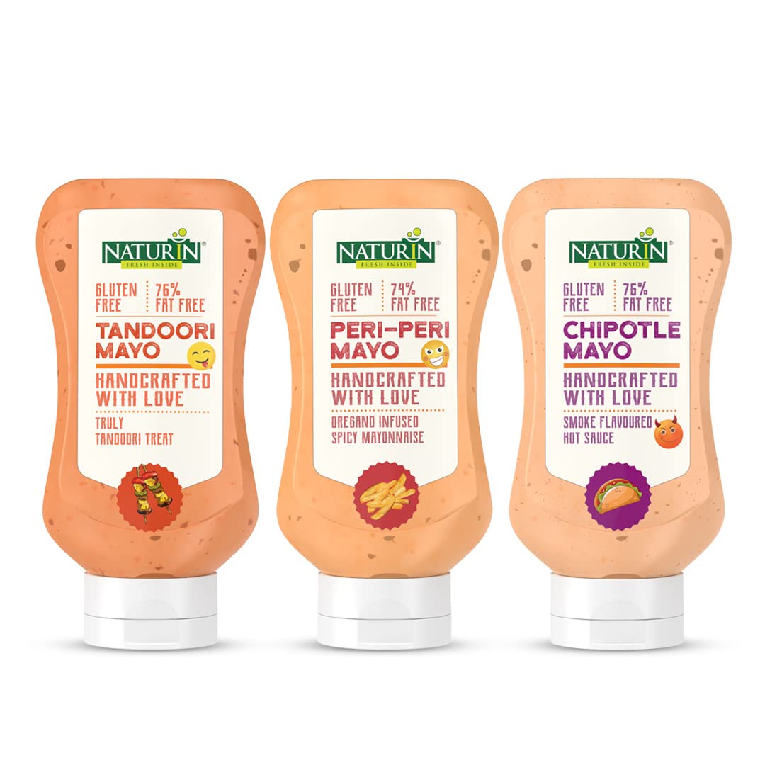 Naturin Combo Pack Of 3Tandoori Mayonnaise (Mayo) 290G, PeriPeri