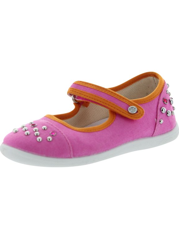 Girls 7889 Canvas Studded Flats Shoes