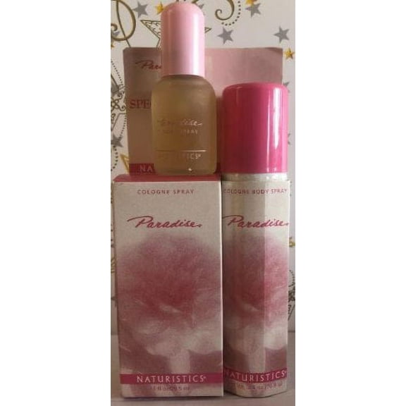 Naturistics Paradise Cologne Spray 1 Oz & Cologne Body Spray 2.5 Oz Set