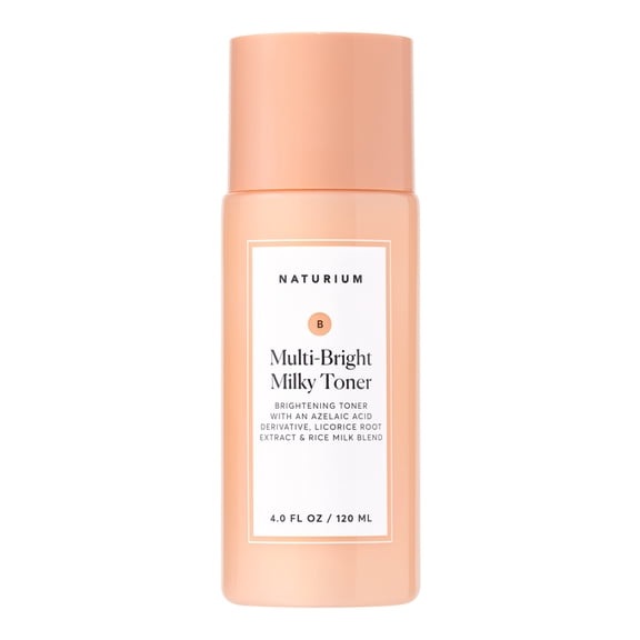 Naturium Multi-Bright Milky Toner, Exfoliating Skincare for Face with Azelaic Acid, 120 mL / 4 fl oz