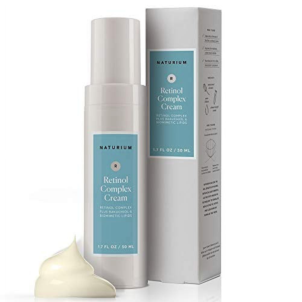 Naturium Retinol Complex Face Cream 2.5% Plus Bakuchiol &amp; Biomimetic Lipids, Moisturizing Skin Repair Facial Cream, 1.7 oz