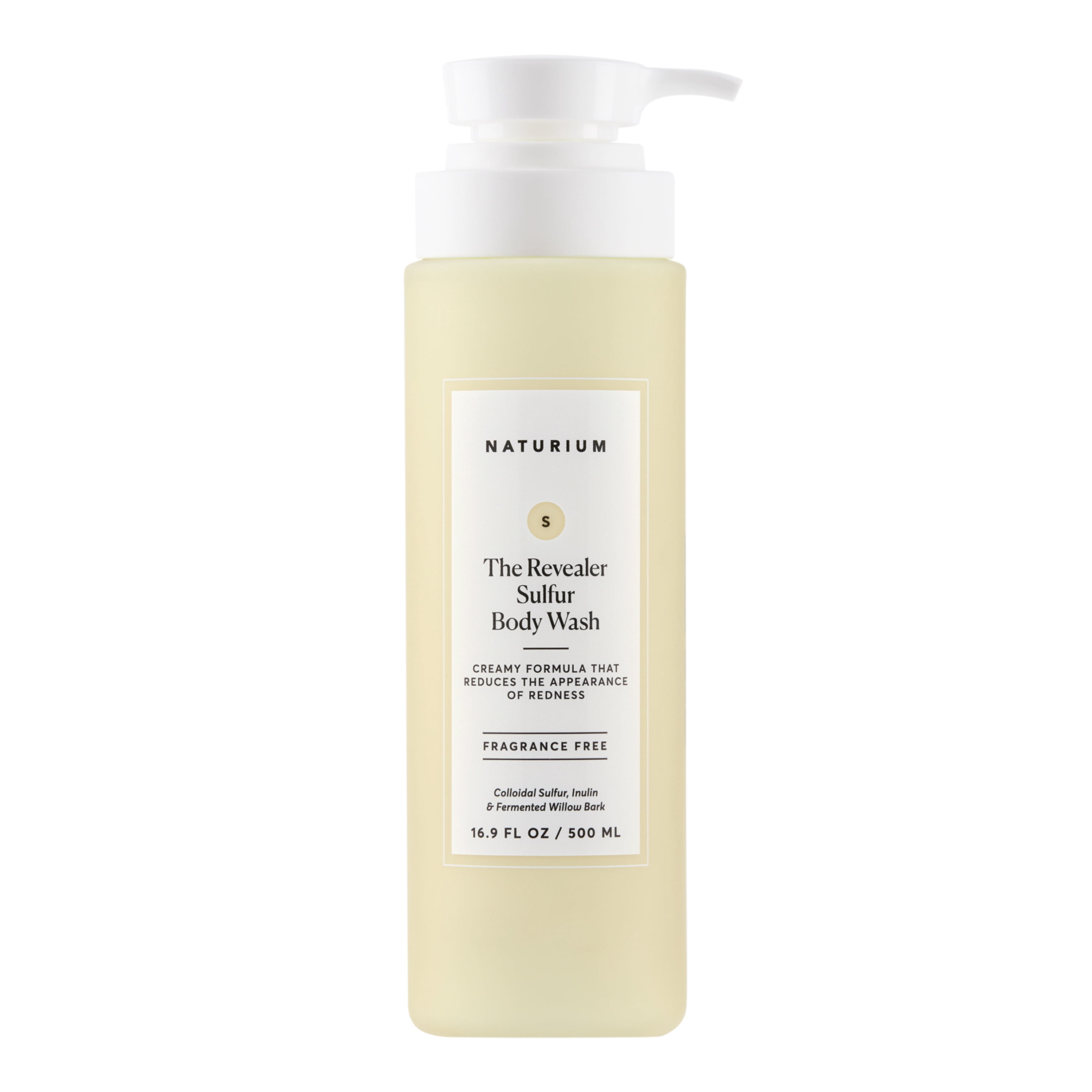 Naturium The Revealer Body Wash, Clarifying Skincare with Sulfur, Willow Bark, and Aloe Vera, 16.9 fl oz