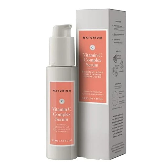 Naturium Vitamin C Complex Face Serum, Anti-Aging Facial Treatment with Hyaluronic Acid Vitamin E, 1 oz