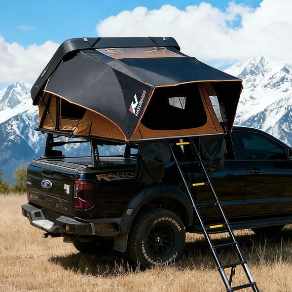 Naturnest Rooftop Tent Hard Shell, Easy Set Up Extra Large Roof Tent for 4 Person Camping Car Roof- Sirius 2 XL
