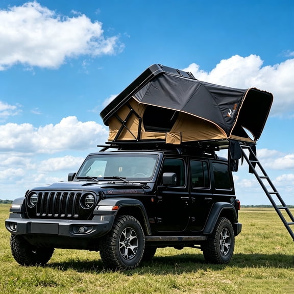 Naturnest Sirius 2 ABS Hard Shell Roof Top Tent with Skylight Window & Aluminum Ladder, WeatherResistant Vehicle Camping Tent for SUV Truck Van Jeep