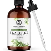 NaturoBliss Pure, Tea Tree Essential Oil - 4 Fl Oz / 120 ml -Undiluted, Therapeutic Grade - Perfect for Aromatherapy and Relaxation