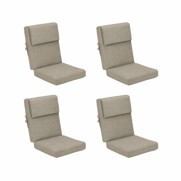 Naturoasis Outdoor Chair Cushions -21.7x20.3x24.3,4-Set Deep Seat Patio Cushions with Removable Cover,Waterproof & Fade Resistant Replacement for Wicker Chair, Loveseat,Brown
