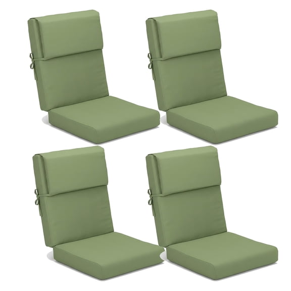 Naturoasis Outdoor Chair Cushions -21.7x20.3x24.3,4-Set Deep Seat Patio Cushions with Removable Cover,Waterproof & Fade Resistant Replacement for Wicker Chair, LoveseatGreen