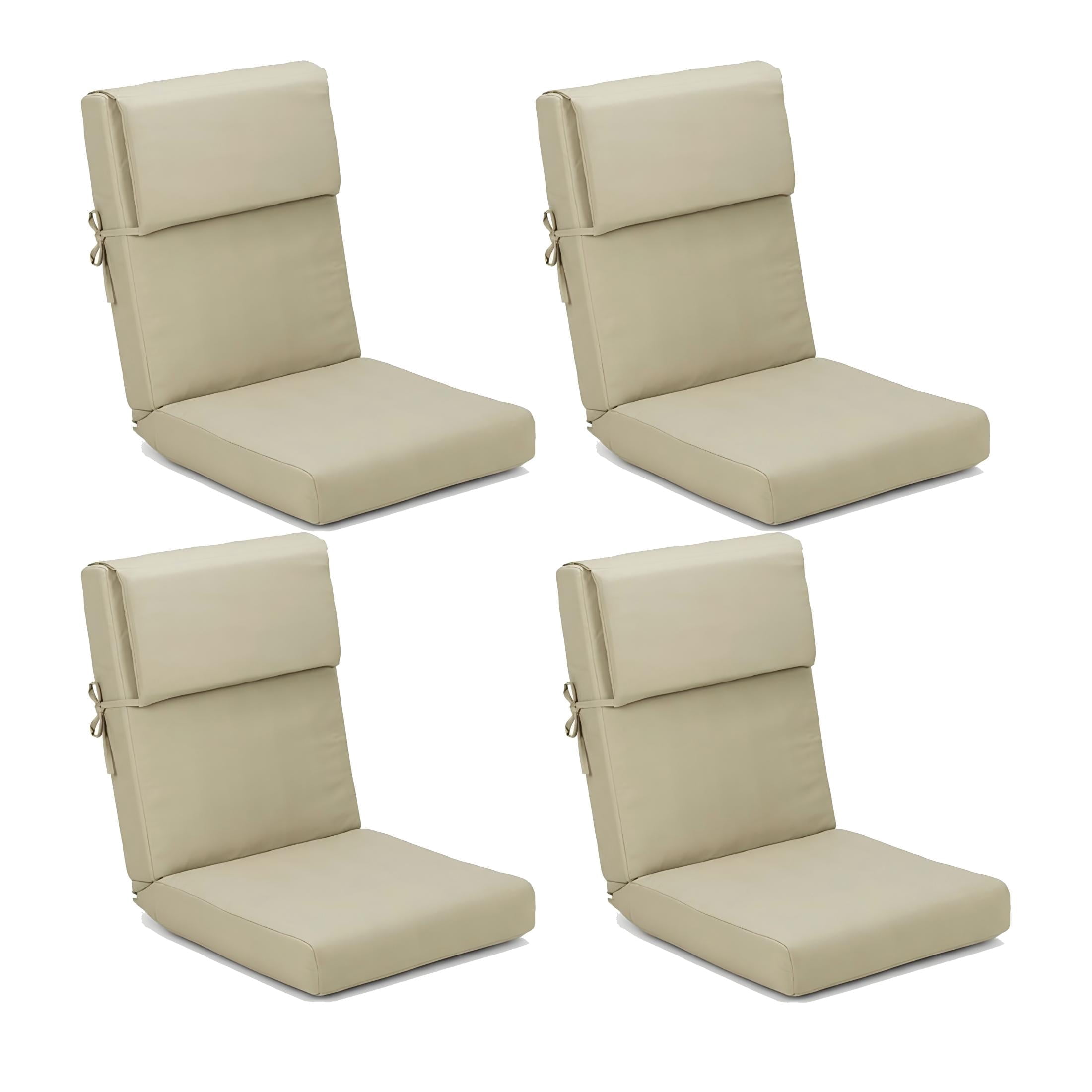 Naturoasis Outdoor Chair Cushions -21.7x20.3x24.3,4-Set Deep Seat Patio Cushions with Removable Cover,Waterproof & Fade Resistant Replacement for Wicker Chair, Loveseat,Brown