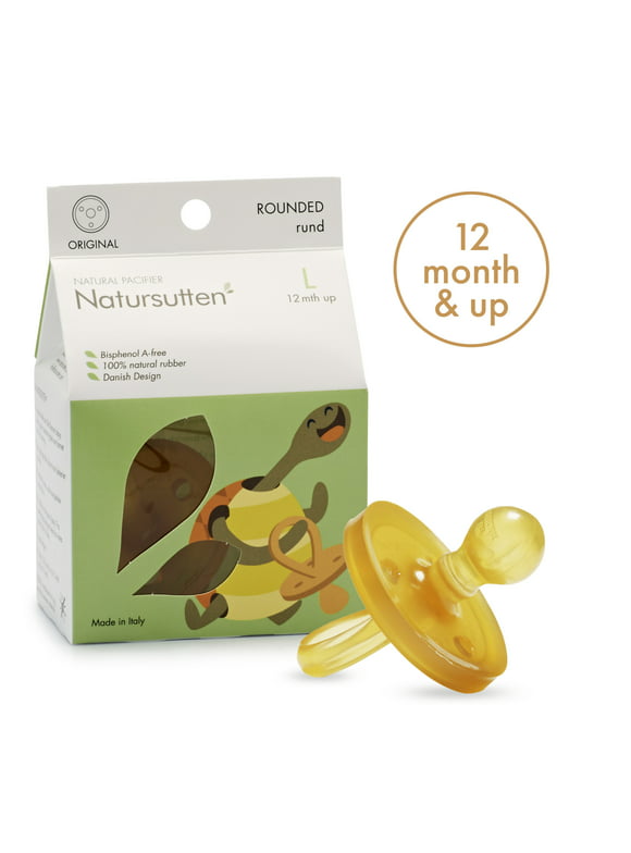 Natursutten Pacifier 12+ Months, Natural Rubber Round Baby Pacifier
