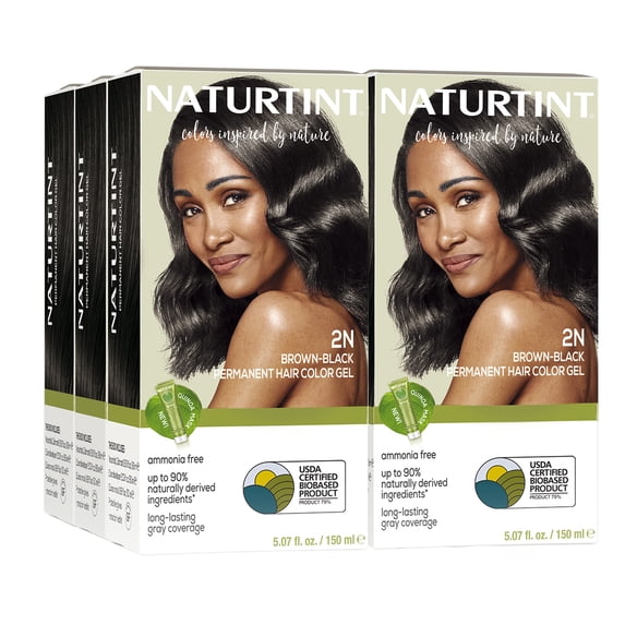 Naturtint 2N Brown Black Permanent Hair Color, 6 Pack (Packaging May Vary)