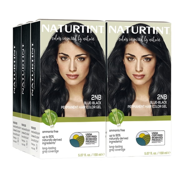 Naturtint 2NB Blue Black Permanent Hair Color, 6 Pack (Packaging May Vary)