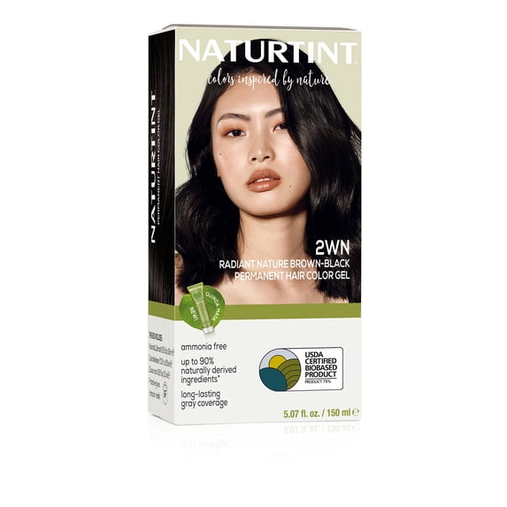 Naturtint 2WN Radiant Nature Brown Black Permanent Hair Color, 1 Pack (Packaging May Vary)