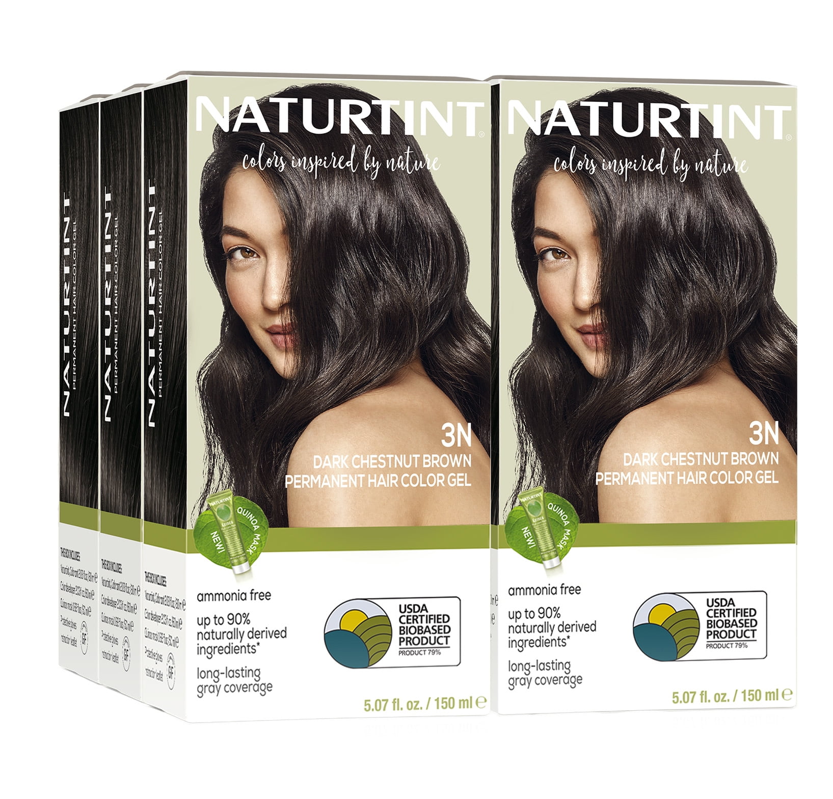Naturtint 3N Dark Chestnut Brown Permanent Hair Color, Vegan, 6