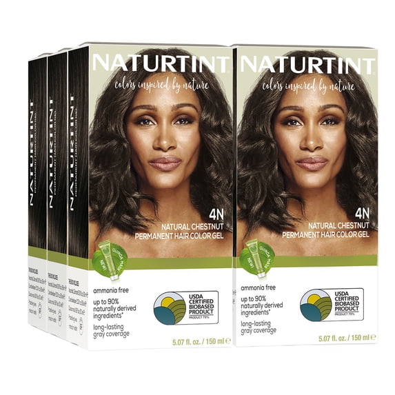 Naturtint 4N Natural Chestnut Permanent Hair Color, 6 Pack (Packaging May Vary)