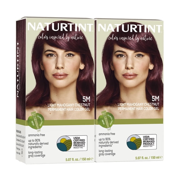 Naturtint 5M Light Mahogany Chestnut Permanent Hair Color, 2 Pack (Packaging May Vary)