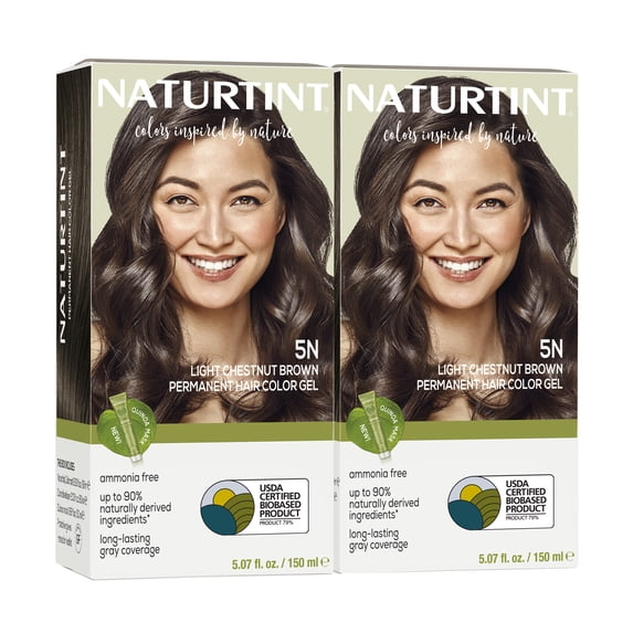 Naturtint 5N Light Chestnut Brown Permanent Hair Color, 2 Pack (Packaging May Vary)