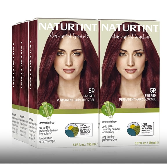 Naturtint 5R Fire Red Permanent Hair Color, 6 Pack (Packaging May Vary)